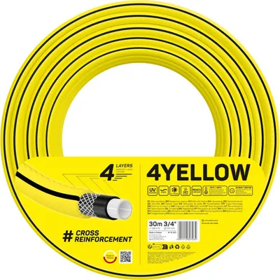 Immagine prodotto di Tubo da giardino Cellfast 4YELLOW 10-521 Tubo da giardino 30m a 4 strati resistente ai raggi UV 20 bar Giallo
