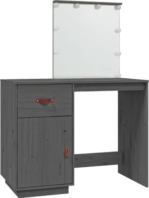 Obrázok produktu pre vidaXL Toaletný stolík s LED diódou sivý 95x50x133,5 cm Masívne borovicové drevo