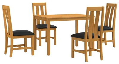 Immagine prodotto di vidaXL Set da pranzo, 5 pezzi, legno massello di quercia nero