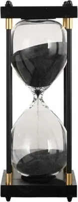 Produktbild von RANARA Vintage-Sanduhr aus Glas, Sanduhr, 60-Minuten-Sanduhr, schwarze Holz-Sanduhr, für Zuhause, Esszimmer, Büro