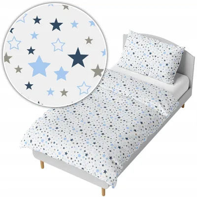 Image de Ankras Ensemble de literie enfant 140x200 étoiles bleues