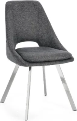 Produktbild von 2er Set Stühle Kashar 49,5 x 85 x 45 cm Edelstahl Polyester Nylon Grau