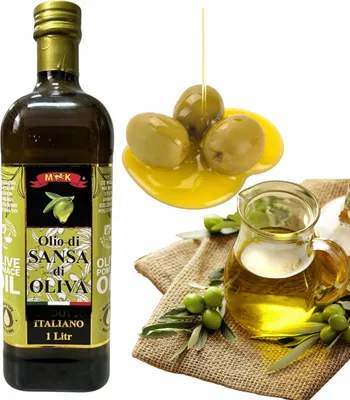 Obrázek produktu pro MK Olivový olej z olivových výlisků, 1 litr, Sansa. Skleněná láhev