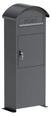 Briefkasten aus Stahl, 42 x 1020 x 420 mm, mit Zeitungsfach