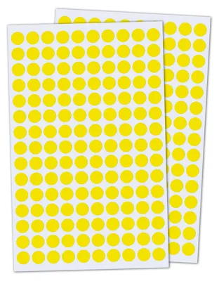 Obrázek produktu pro Bodové samolepky, 10 mm, 15 000 kusů, žluté, vhodné pro oslavy