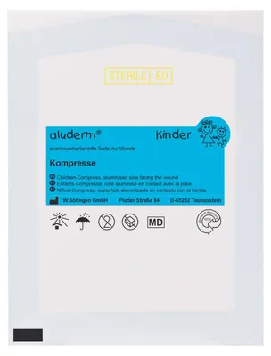 Produktbild von aluderm® Kinder Kompresse  4 x 6 cm | Packung (1 Stück)