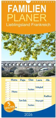 Produktbild von Familienplaner 2026 - Lieblingsland Frankreich mit 5 Spalten (Wandkalender, 21 x 45 cm) CALVENDO