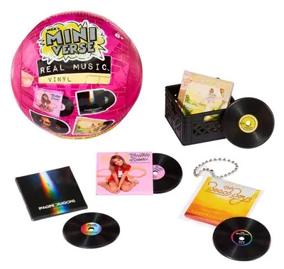Produktbild von MGA's Miniverse: Sammelbare Mini-Vinylschallplatten mit echter Musik, inklusive 4 Vinyl-Accessoires und Schlüsselanhänger, kompatibel mit dem Real Music Plattenspieler, ab 8 Jahren