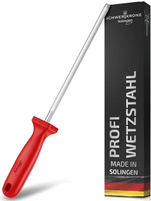 Wetzstahl 34 cm Chrom-Vanadium rot – Messerschärfer aus Solingen