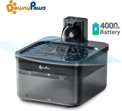 Immagine prodotto di Fontana d'acqua da 2,5 L con sensore di movimento, nera, wireless