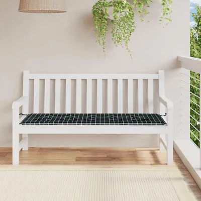 Produktbild von vidaXL Gartenbank-Auflage Schwarz Karomuster 150x50x3 cm Oxford-Gewebe