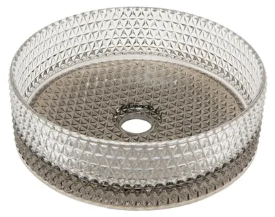 Obrázok produktu pre SAT PURITY umývadlo na dosku Ø 36 cm z dymového skla, s reliéfnou štruktúrou