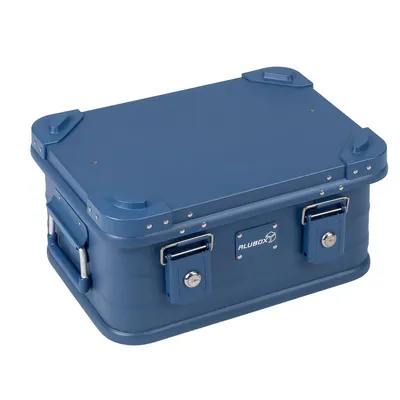 Produktbild von ALUBOX Alukiste 18 Liter Blau, abschließbar mit Zylinderschloss, stapelbar