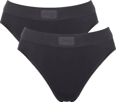 Produktbild von Sloggi Damen Slips, 2er Pack - Double Comfort Tai 2P, Unterhose, Stretch-Baumwolle Schwarz L