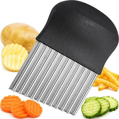 Produktbild von Wellenschneider, wellenschneider aus Edelstahl, 14X9.5 CM, Wellenmesser für Gemüse/Kartoffeln/Karotten/gemüse/Obst, Wellenmesser Leicht zu reinigende