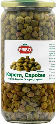 Zdjęcie produktu dla PRIBO KAPERY CAPOTES 500 g w słoiku, marynowane w soli i occie Capres Capperi