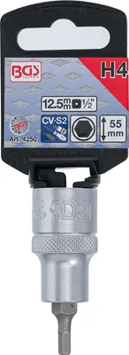 Produktbild von BGS 4250 Bit-Einsatz 12,5 (1/2), Innen-6-kant, 53 mm lang, 4 mm