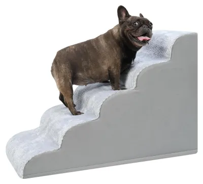 Image de Escalier pour chiens avec 5 marches - Gris - Pour petits chiens et chats