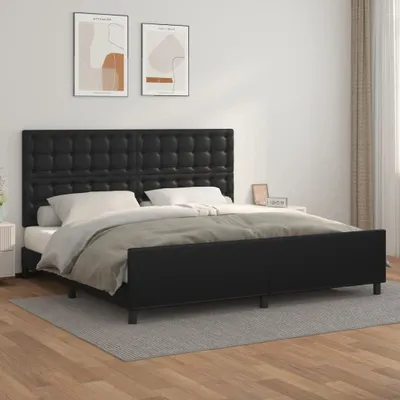 Produktbild von Maison Exclusive - Bettgestell mit Kopfteil Schwarz 200x200 cm Kunstleder