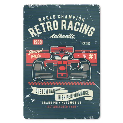 Produktbild von MuchoWow® Mauspad Mousepad Rennwagen - Rennstrecke - Vintage - Zeichnung 18x27 cm - Mousepads - Maus Mat - Pad - Mausunterlage