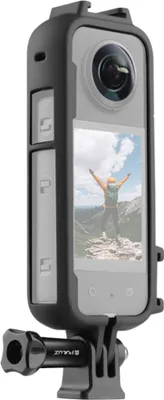 Produktbild von PULUZ Panoramakamera Schutzrahmen Video Cage mit Dual Cold Shoe Stativadapter Halterung Kamera Vlog Zubehoer fuer Insta360 X3