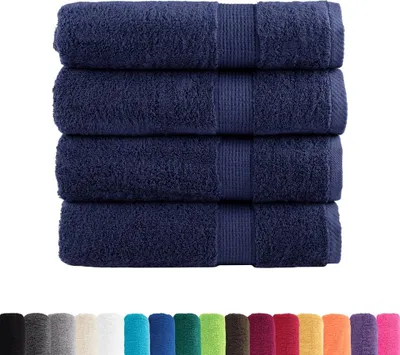 Produktbild von vidaXL Premium Duschtücher SOLUND 4 Stk. Marineblau 70x140 cm 600 g/m²