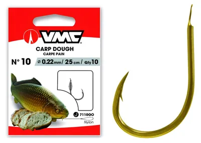 Produktbild von VMC Feeder Karpfenhaken 7110 Vorfachhaken Gold 70cm #2