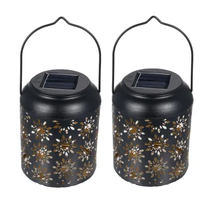 Image de Lanterne solaire de jardin – Luminaire d'extérieur décoratif en métal pour terrasse et allée