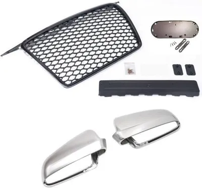 Produktbild von Set Frontgrill, Emblem u. Kennzeichenhalter, Spiegelkappen passend für Audi A3 8P 05-08