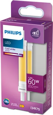 Produktbild von Philips Spot 60 W R7S, 7,2 W, 60 W, R7s, 850 lm, 15000 h, Kaltweiße