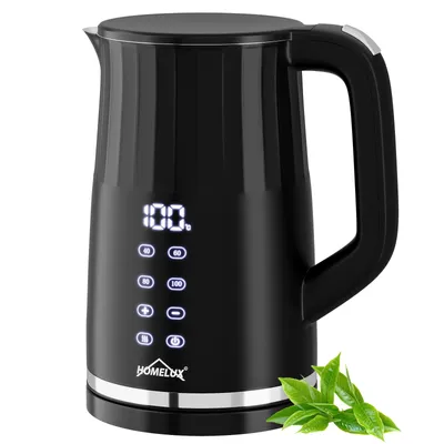 Produktbild von HOMELUX Wasserkocher Edelstahl 2200W Wasserkocher Elektrischer 1.7 L Teekocher mit Temperatureinstellung 40°-100 °C, Warmhaltefunktion Doppelwand