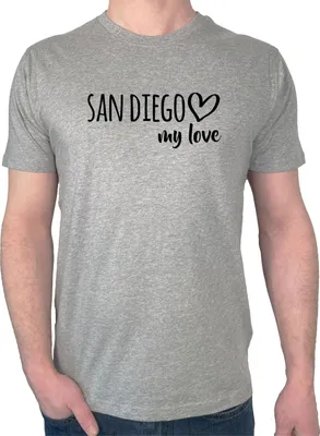 Produktbild von Huuraa Herren T-Shirt San Diego my love M Sport Grey Bio Baumwolle Fairtrade Herrenshirt Geschenkidee
