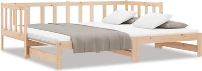 Image de vidaXL Lit de jour extensible 2x(80x200) cm Pin massif