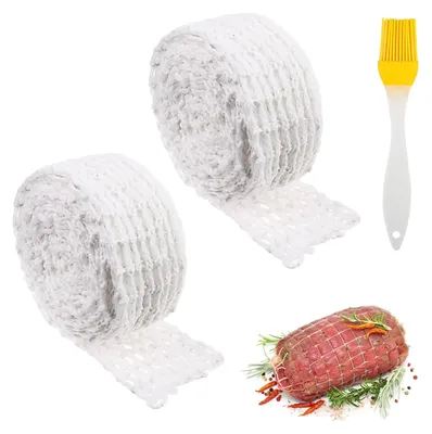 Fleischnetzrolle 2 Stück, 300 cm, elastisch, Baumwolle, für Grillen & Kochen