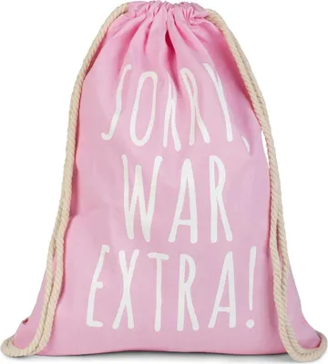 Produktbild von styleBREAKER Statement Turnbeutel mit SORRY, WAR EXTRA! Aufdruck, Rucksack, Sportbeutel, Beutel, Uni 02012142