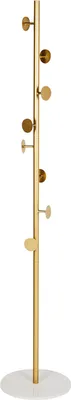 Produktbild von BELIANI Garderobenständer Gold u. Weiß Metall Marmor 170 cm Modern Stilvoll Praktisch Freistehend 8 Haken Kleiderständer für Flur
