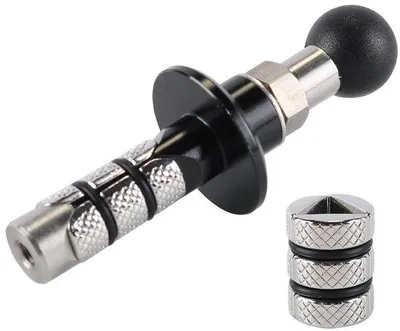 Productafbeelding van Zwarte stuurpenbasis 17 mm voor stuurpennen van 12 mm tot 25,4 mm diameter, compatibele telefoonhouder voor op de motorfiets