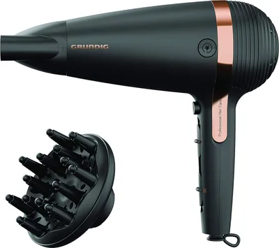 Obrázok produktu pre GRUNDIG HD7081 - Fén na vlasy s navíjacím káblom - 2100 W - Iónová funkcia - Tlačidlo studeného vzduchu - 2 rýchlosti - 3 teploty