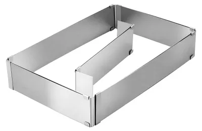 Verstellbarer Backrahmen, Edelstahl, 18-34x28-53 cm, Höhe 5 cm