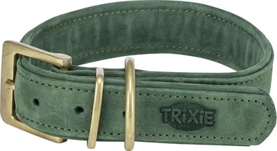 Produktbild von TRIXIE Pure Halsband, Leder extra breit - salbei - 39–46 cm/35 mm