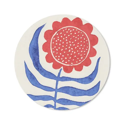 Produktbild von MuchoWow® Mauspad Mousepad Blume - Pflanze - Rot - Blau 40x40 cm - Mousepads - Maus Mat - Pad - Mausunterlage - Schreibtisch Accessoires