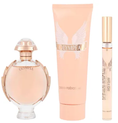 Obrázok produktu pre Darčeková sada Paco Rabanne Olympea: Eau de Parfum 50 ml + telové mlieko 100 ml + miniatúra Eau de Parfum 10 ml pre ženy