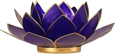 Immagine prodotto di Lotus Luce atmosferica 6° Chakra Finiture in oro indaco - 13,5 cm