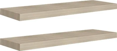 Zdjęcie produktu dla Półki ścienne, 2 szt., kolor dębowy, 80 x 23,5 x 3,8 cm, MDF