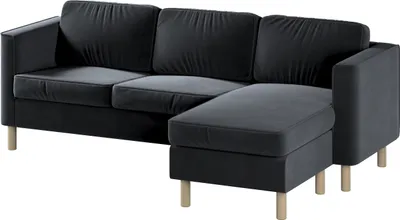 Produktbild von Dekoria Bezug für Pärup 3-Sitzer Sofa mit Recamiere, schwarz, 235x80x148