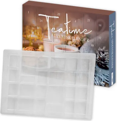 Produktbild von itenga Adventskalender TeaTime Rohling ungefüllt zum Selberfüllen - Teeadventskalender -  50x35x4,6cm