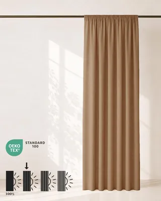 Produktbild von Vorhang Amber Blickdicht HOOMstyle 140x270cm - Kräuselband - Terra/Rost