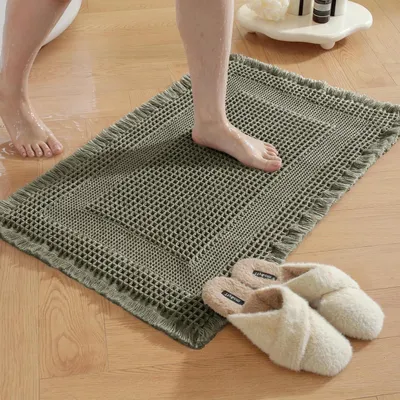 Immagine prodotto di Tappetini da bagno, 50x80 cm, antiscivolo, ad asciugatura rapida, lavabili, color verde oliva