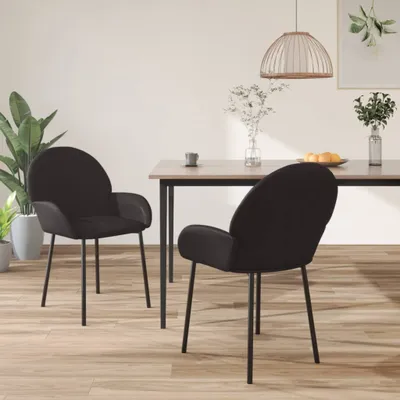 Produktbild von The Living Store Esszimmerstühle 2 Stk. Schwarz Kunstleder
