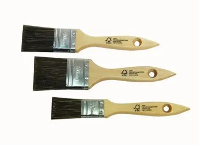 Produktbild von Nespoli Lasur Flachpinsel-Set 3-teilig schwarz
